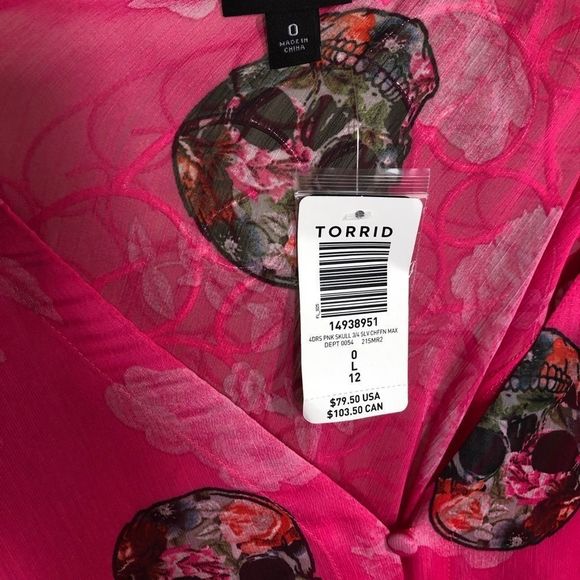 TORRID CHIFFON MAXI DRESS - SKULL PINK NWT - Picture 13 of 14